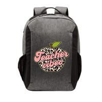 Cute Teacher Vibes Leopard Print Apple Vector Backpack