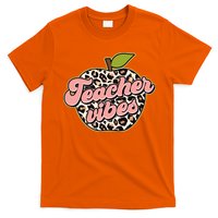 Cute Teacher Vibes Leopard Print Apple T-Shirt