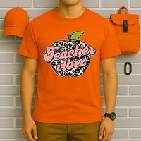 Cute Teacher Vibes Leopard Print Apple T-Shirt