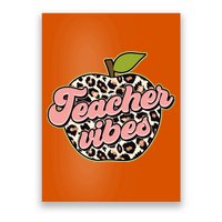 Cute Teacher Vibes Leopard Print Apple Poster