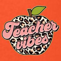 Cute Teacher Vibes Leopard Print Apple Poster