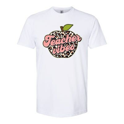 Cute Teacher Vibes Leopard Print Apple Softstyle® CVC T-Shirt