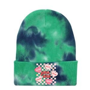 Cute Teacher Valentine Retro Heart Tie Dye 12in Knit Beanie