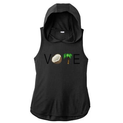 Coconut Tree Vote Funny Kamala Gift Ladies PosiCharge Tri-Blend Wicking Draft Hoodie Tank