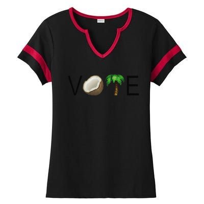 Coconut Tree Vote Funny Kamala Gift Ladies Halftime Notch Neck Tee