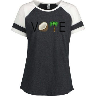 Coconut Tree Vote Funny Kamala Gift Enza Ladies Jersey Colorblock Tee