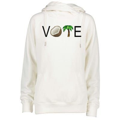 Coconut Tree Vote Funny Kamala Gift Womens Funnel Neck Pullover Hood