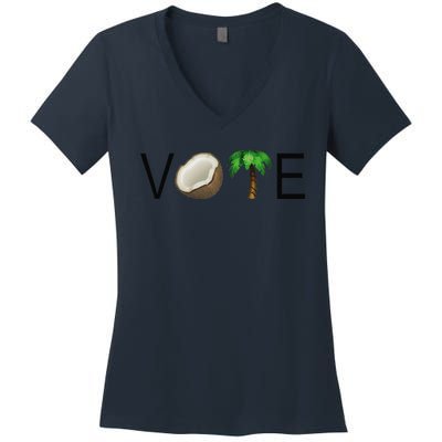 Coconut Tree Vote Funny Kamala Gift Women's V-Neck T-Shirt