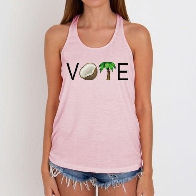 Coconut Tree Vote Funny Kamala Gift Women's Knotted Racerback Tank