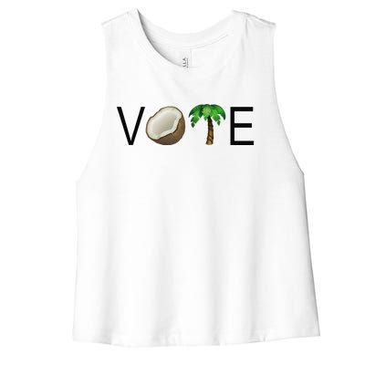 Coconut Tree Vote Funny Kamala Gift Women's Racerback Cropped Tank