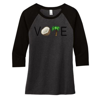 Coconut Tree Vote Funny Kamala Gift Women's Tri-Blend 3/4-Sleeve Raglan Shirt