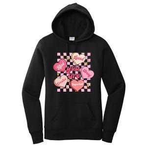 Cute Teacher Valentine Day Women Retro Heart Candy Self Love Women's Pullover Hoodie