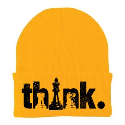 Chess Think Vintage Chess Master Club Chess Player Gift Knit Cap Winter Beanie