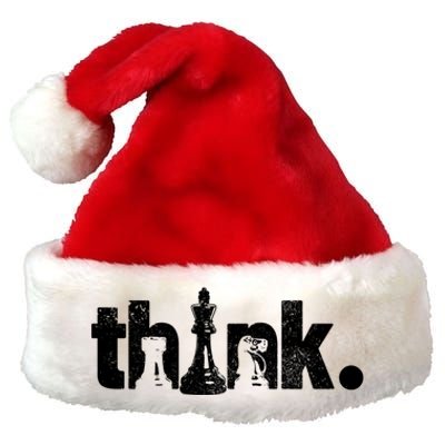 Chess Think Vintage Chess Master Club Chess Player Gift Premium Christmas Santa Hat