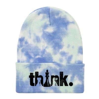 Chess Think Vintage Chess Master Club Chess Player Gift Tie Dye 12in Knit Beanie