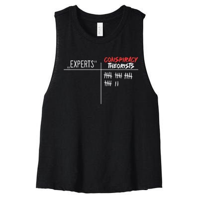 Conspiracy Theorist Vs. Experts Conspiracy Theory Women's Racerback Cropped Tank