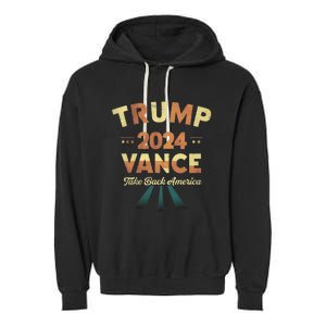 Cool Trump Vance 2024 Retro Design Trump President Garment-Dyed Fleece Hoodie