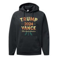 Cool Trump Vance 2024 Retro Design Trump President Performance Fleece Hoodie