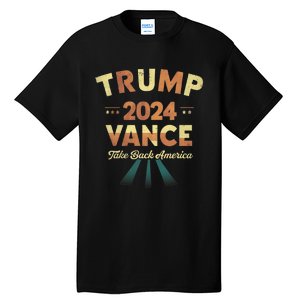 Cool Trump Vance 2024 Retro Design Trump President Tall T-Shirt