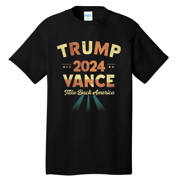 Cool Trump Vance 2024 Retro Design Trump President Tall T-Shirt