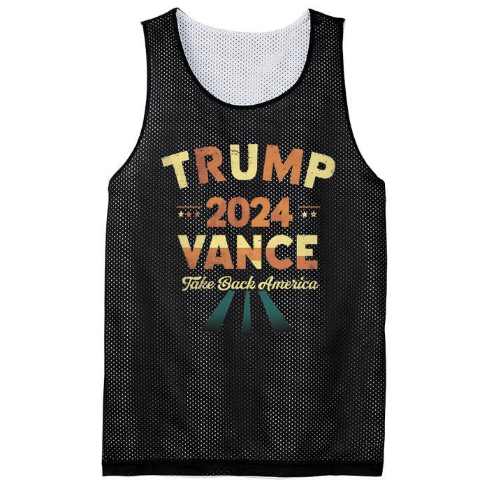 Cool Trump Vance 2024 Retro Design Trump President Mesh Reversible Basketball Jersey Tank