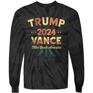 Cool Trump Vance 2024 Retro Design Trump President Tie-Dye Long Sleeve Shirt