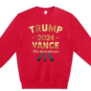 Cool Trump Vance 2024 Retro Design Trump President Premium Crewneck Sweatshirt