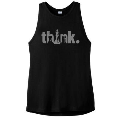 Chess Think Vintage Chess Master Club Chess Player Ladies PosiCharge Tri-Blend Wicking Tank