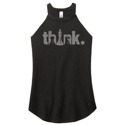 Chess Think Vintage Chess Master Club Chess Player Women's Perfect Tri Rocker Tank