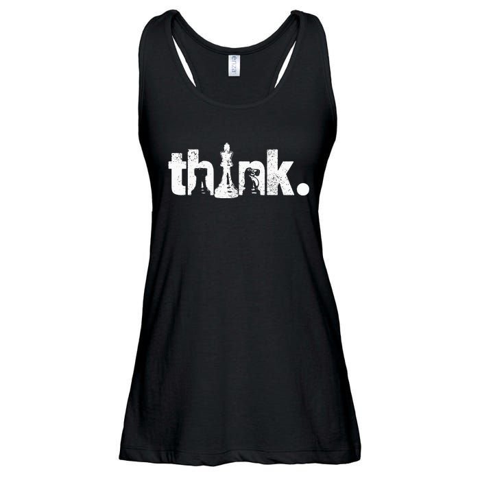 Chess Think Vintage Chess Master Club Chess Player Ladies Essential Flowy Tank