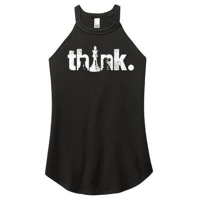 Chess Think Vintage Chess Master Club Chess Player Women's Perfect Tri Rocker Tank