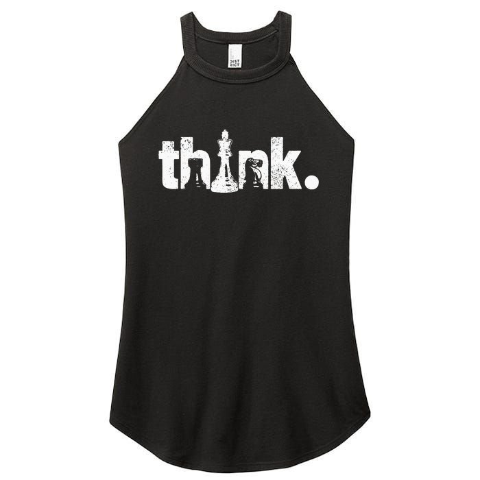 Chess Think Vintage Chess Master Club Chess Player Women's Perfect Tri Rocker Tank