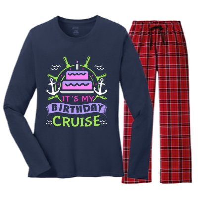 Cruise Trip Vacation Gift Birthday Cruise Women's Long Sleeve Flannel Pajama Set 