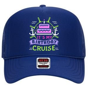 Cruise Trip Vacation Gift Birthday Cruise High Crown Mesh Back Trucker Hat