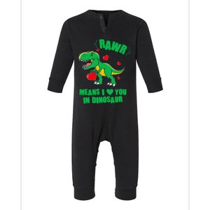 Cute TRex Valentines Day Pajamas Rawr Mean In Dinosaur Infant Fleece One Piece