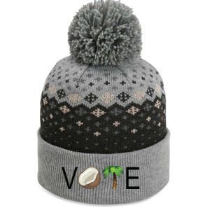 Coconut Tree Vote Funny Kamala The Baniff Cuffed Pom Beanie