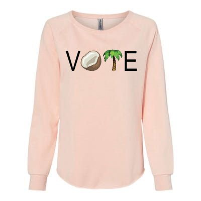 Coconut Tree Vote Funny Kamala Womens California Wash Sweatshirt