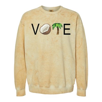 Coconut Tree Vote Funny Kamala Colorblast Crewneck Sweatshirt