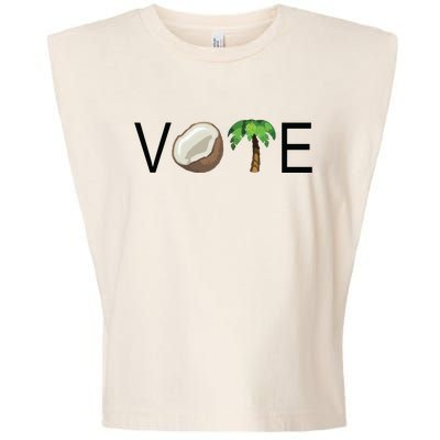 Coconut Tree Vote Funny Kamala Garment-Dyed Women's Muscle Tee