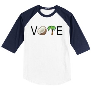 Coconut Tree Vote Funny Kamala Baseball Sleeve Shirt