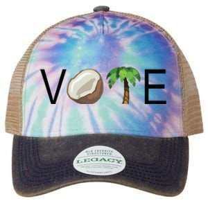 Coconut Tree Vote Funny Kamala Legacy Tie Dye Trucker Hat