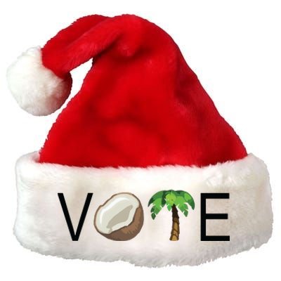 Coconut Tree Vote Funny Kamala Premium Christmas Santa Hat