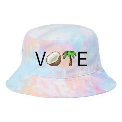 Coconut Tree Vote Funny Kamala Tie Dye Newport Bucket Hat