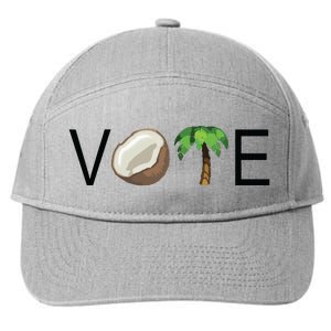 Coconut Tree Vote Funny Kamala 7-Panel Snapback Hat