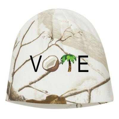 Coconut Tree Vote Funny Kamala Kati - Camo Knit Beanie