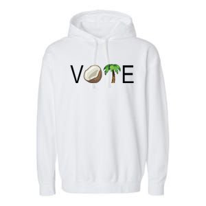 Coconut Tree Vote Funny Kamala Garment-Dyed Fleece Hoodie