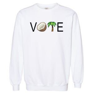 Coconut Tree Vote Funny Kamala Garment-Dyed Sweatshirt