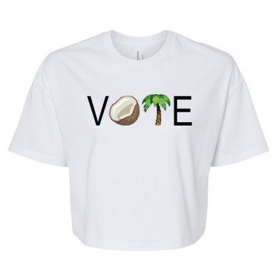 Coconut Tree Vote Funny Kamala Bella+Canvas Jersey Crop Tee