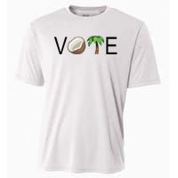 Coconut Tree Vote Funny Kamala Cooling Performance Crew T-Shirt