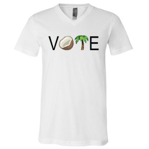 Coconut Tree Vote Funny Kamala V-Neck T-Shirt